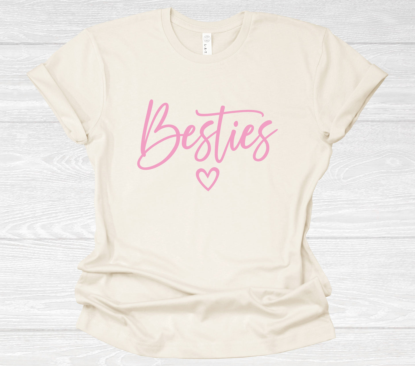 Besties Shirt, Mom and Me Shirt, Natural Color Cotton, Girl Best Friend Gift, Besties with Heart Shirt, Gift Shirt, Matching Family