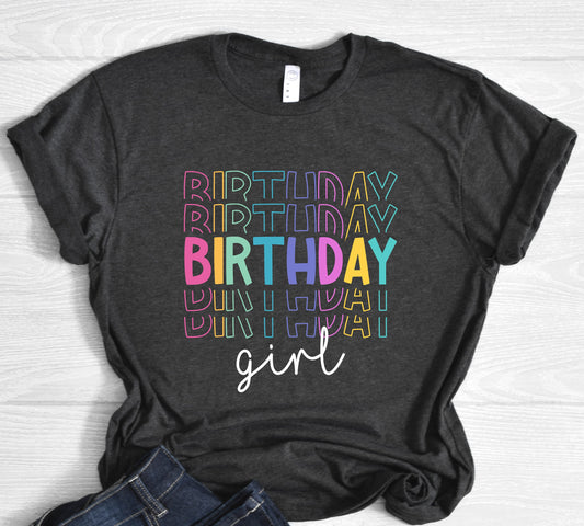 Rainbow Birthday Girl Shirt