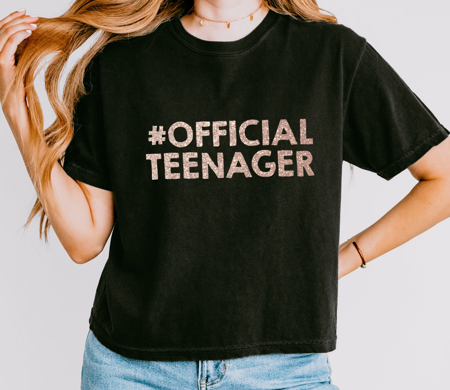 Official Teenager Shirt, Shimmer Rose Gold