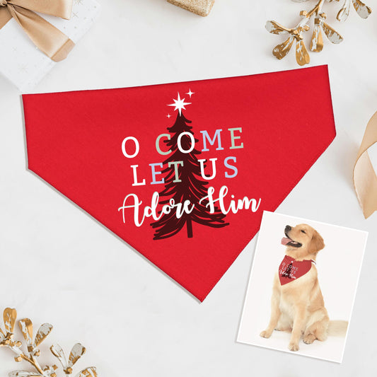 Christmas Dog Bandana, Matching Pet Bandanna